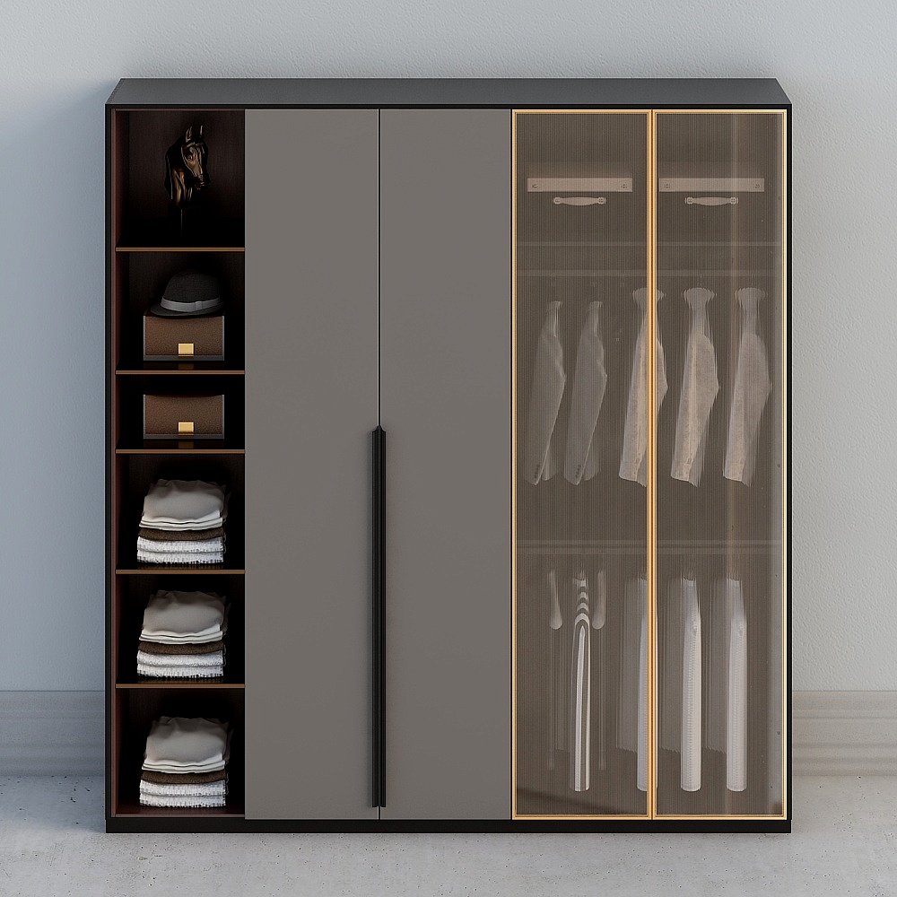 The modern lightweight transparent wardrobe 3d model ID_1407676