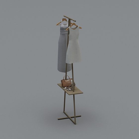 Elegant Clothing Display Rack 3D model