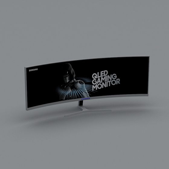 Curved Monitor 3D model with High Detail and Low Poly Design