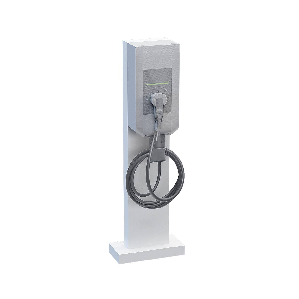 Low-Poly Charging Station 3D Model – Modern Metallic Design