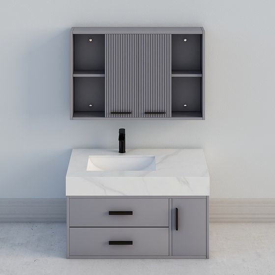 Elegant Modern Bathroom Vanity 3D model
