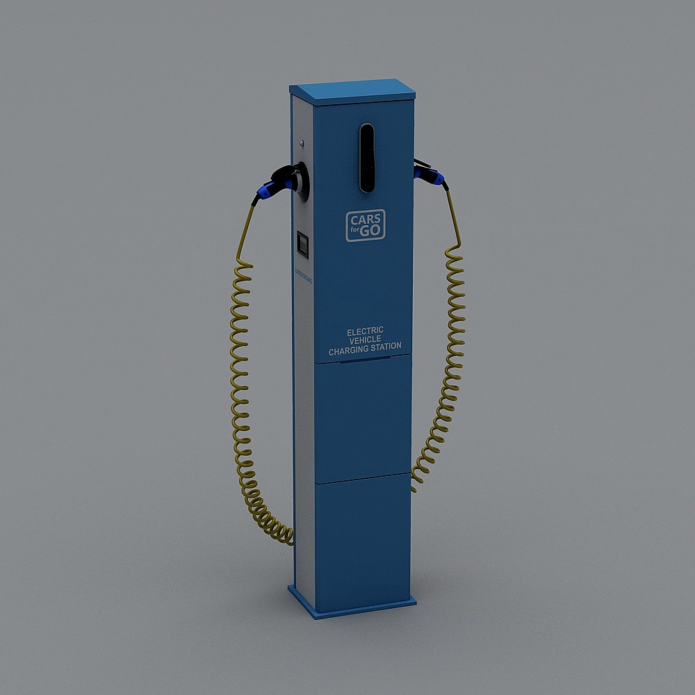 Electric Vehicle Charging Station 3D Model