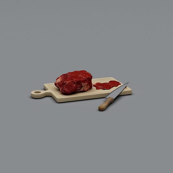 Realistic Low-Poly Steak 3D Model – Grilled Meat Visual