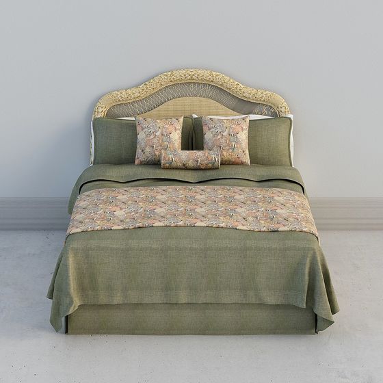 Elegant Low Poly Bed 3D model for Modern Interiors