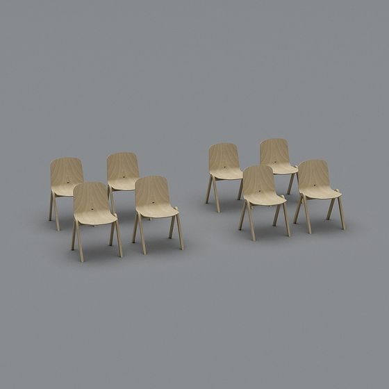 Wooden Conference Chair 3D model for Modern Spaces