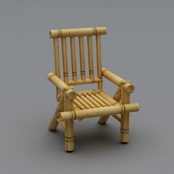 Elegant Bamboo Chair 3D model in Tranquil Bamboo Grove