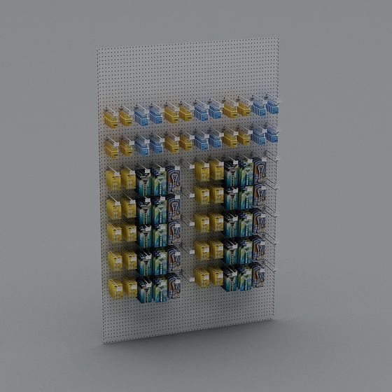 Futuristic Low-Polygon Wall Shelf 3D model