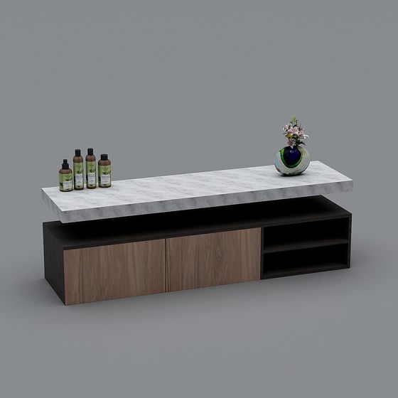 Elegant Marble TV Cabinet 3D model