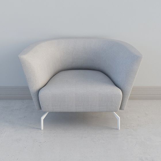 Sleek Streamlined Sofa 3D model