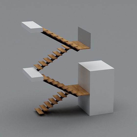 Dynamic Abstract Staircase 3D model for Modern Aesthetics