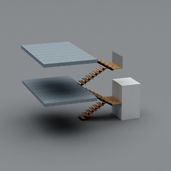 Low-Poly Floating Staircase 3D model
