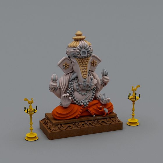 Stunning Low-Poly Ganesha 3D Model