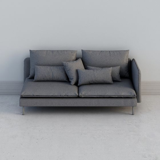 Stylish Low-Polygon Sofa 3D model for Contemporary Spaces