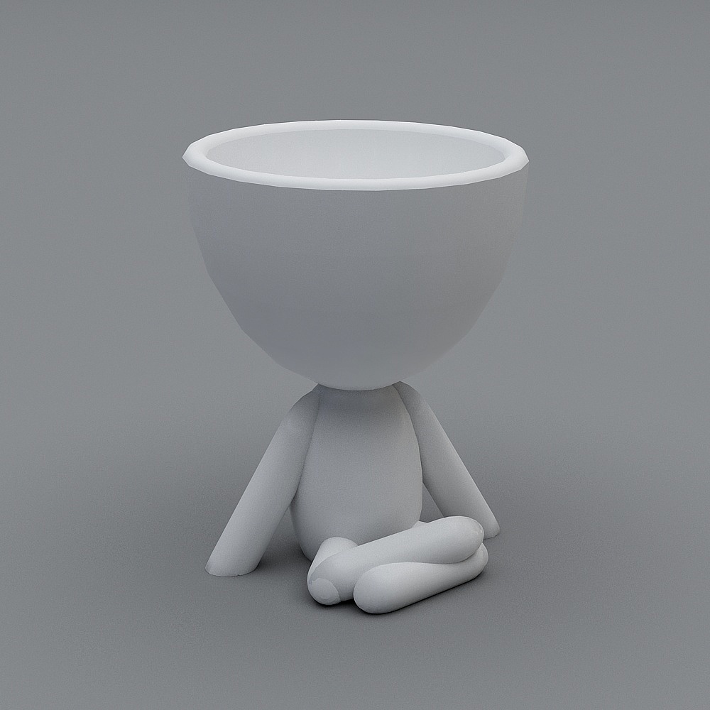 Egghead 3D Model – A Minimalist Explorer
