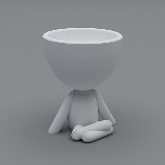 Egghead 3D Model – A Minimalist Explorer
