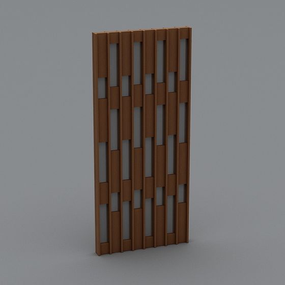 Wood Grain Partition 3D model for Modern Interiors