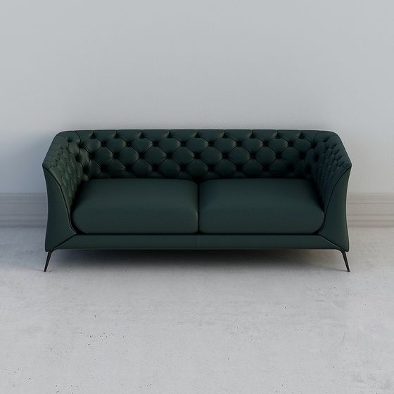 Elegant Green Low-Poly Sofa 3D model