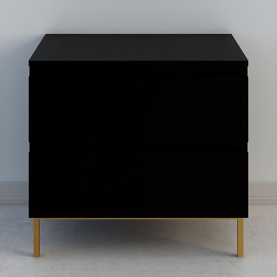 Elegant Black Gold Drawer Cabinet 3D model for Modern Spaces