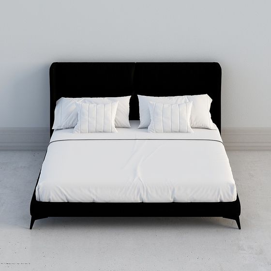 Elegant Minimalist Bed 3D model
