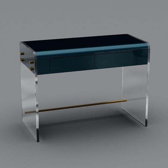 Stylish Glass Metal Side Table 3D Model for Modern Spaces