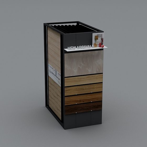 Stylish Low-Polygon Display Cabinet 3D model