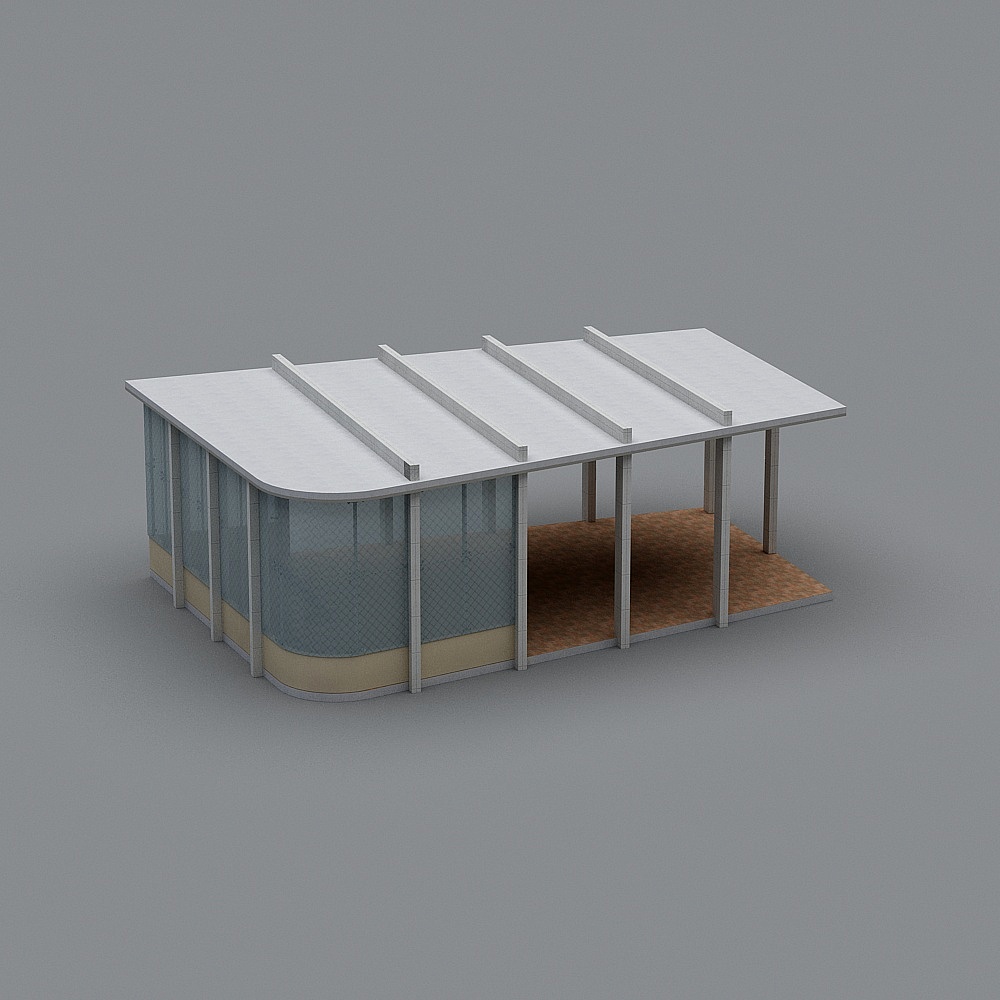 Urban Oasis Low-Poly 3D model for Modern Architecture