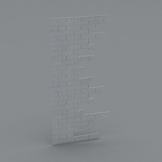 Modern Low-Poly Brick Wall 3D Model