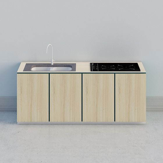 Stylish Low-Poly City Kitchen 3D model