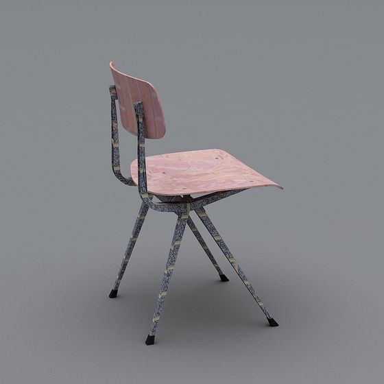 Vintage School Chair 3D model