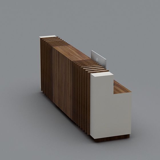 Wooden Reception Desk 3D model
