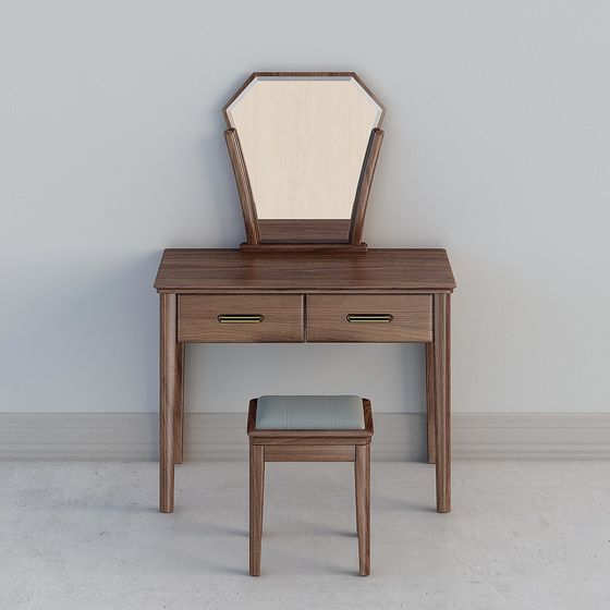 Stylish Low-Poly Dressing Table 3D model