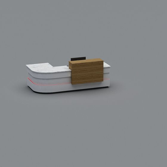 Stylish Minimalist Reception Desk 3D Model