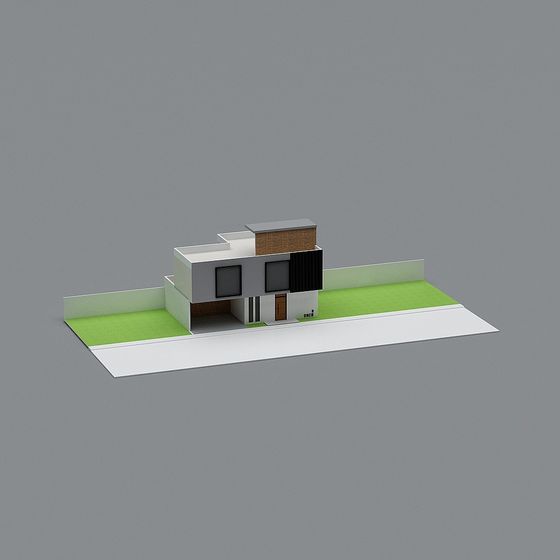 Unique Low-Poly Geometric Building 3D Model