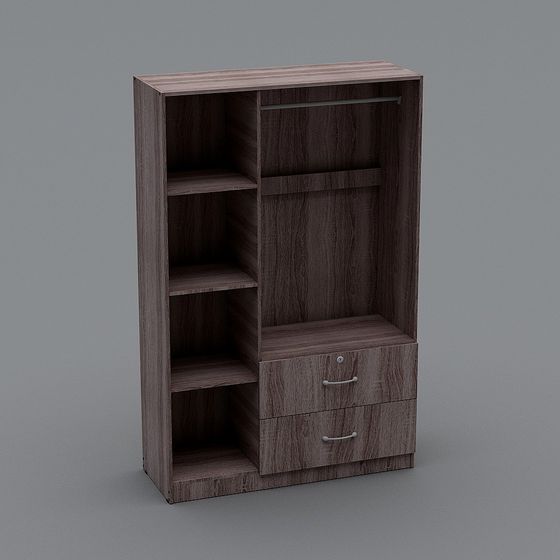 Urban Storage 3D model - Minimalist Bookshelf Design