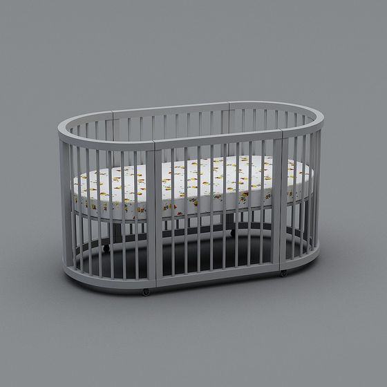 Stylish Baby Crib 3D model for Contemporary Spaces
