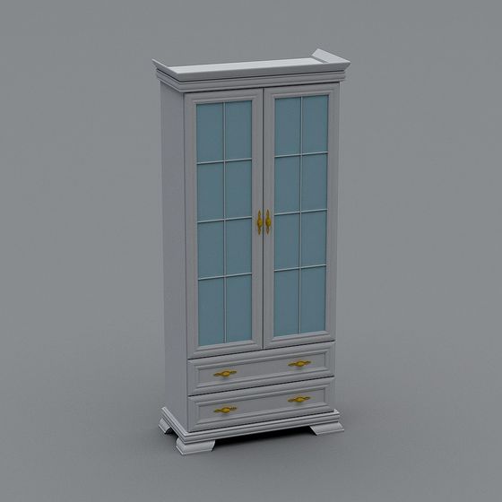 Elegant Low-Poly Wardrobe 3D model