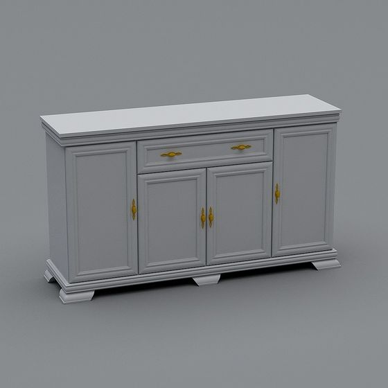 Elegant Classic Storage Cabinet 3D model