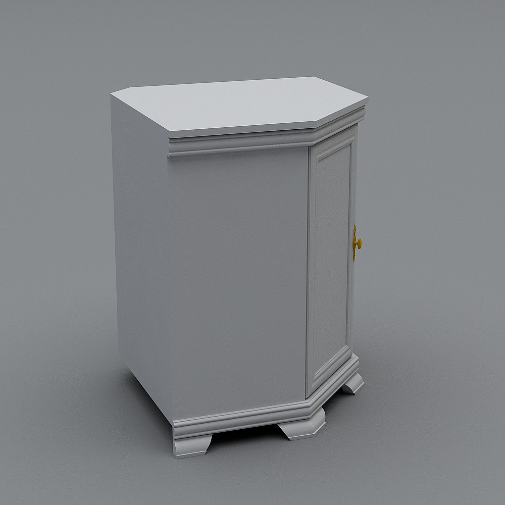 Elegant Bedside Table 3D model for Modern Interiors