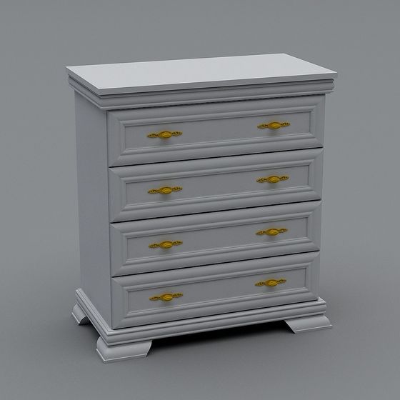 Elegant Bedroom Drawer Cabinet 3D model