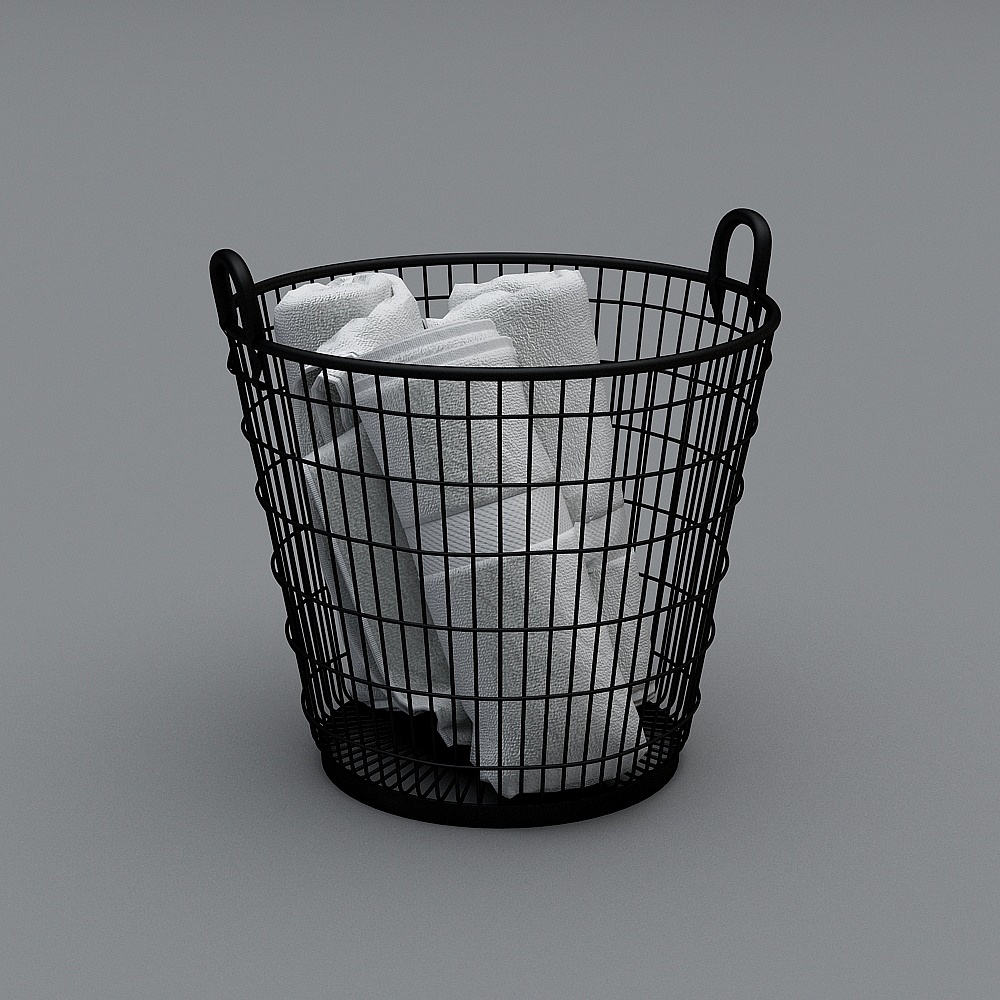 Sleek Minimalist Laundry Basket 3D model
