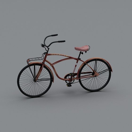 Vintage Bicycle 3D Model with Low Polygon Design