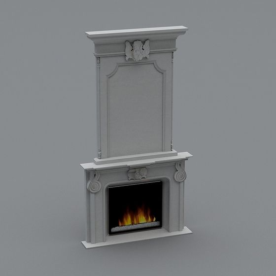 Vintage Fireplace 3D model
