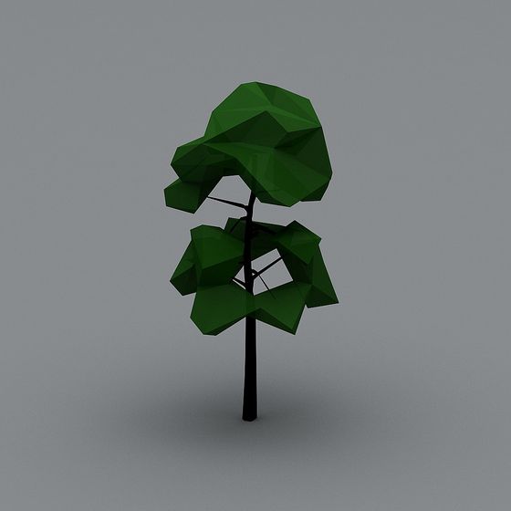 Stylish Low-Poly Green Tree 3D model