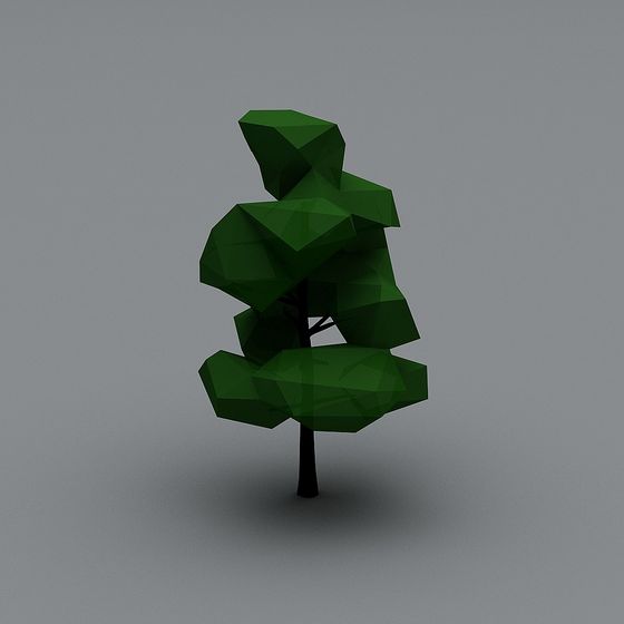 Unique Low-Polygon Green Tree 3D model for Creative Projects