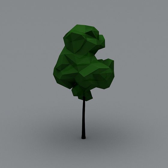 Artistic Low-Poly Small Green Tree 3D model