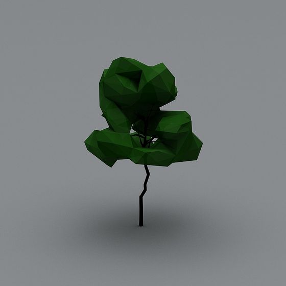 Artistic Low-Polygon Tree 3D model
