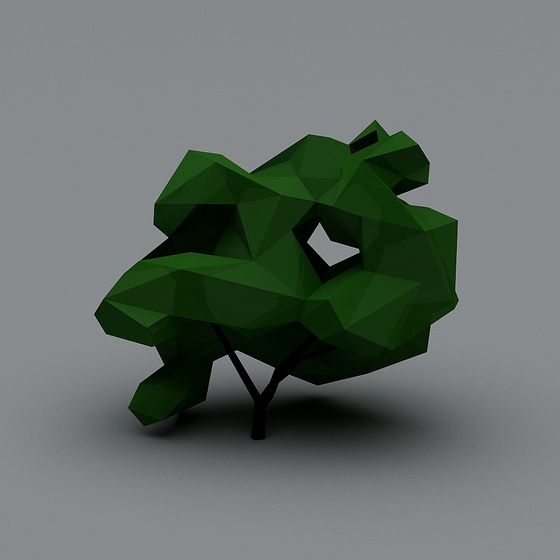 Low Poly Green Tree 3D Model