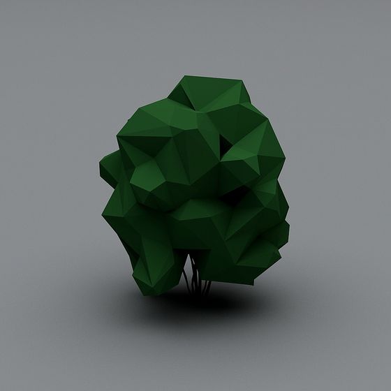 Modern Low-Polygon Tree 3D Model