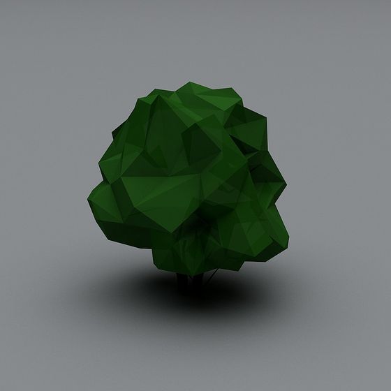 Low-Poly Green Tree 3D model