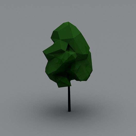 Artistic Low-Poly Origami Tree 3D model